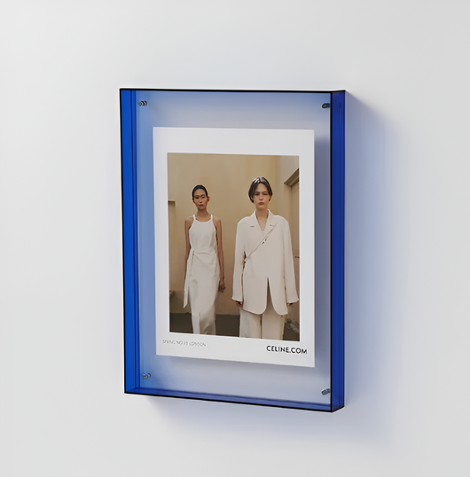 Floating Magnetic Acrylic Photo Frame - Blue