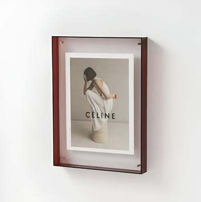 Floating Magnetic Acrylic Photo Frame - Brown