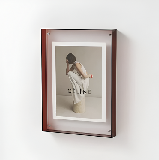 Floating Magnetic Acrylic Photo Frame - Brown
