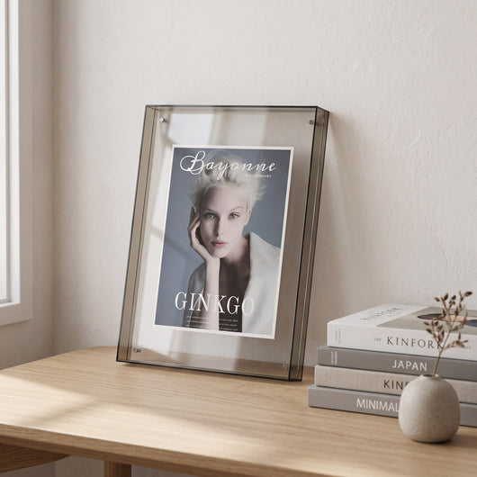 Floating Magnetic Acrylic Photo Frame - Grey