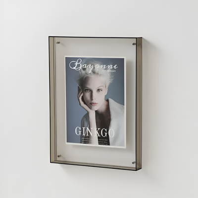 Floating Magnetic Acrylic Photo Frame - Grey