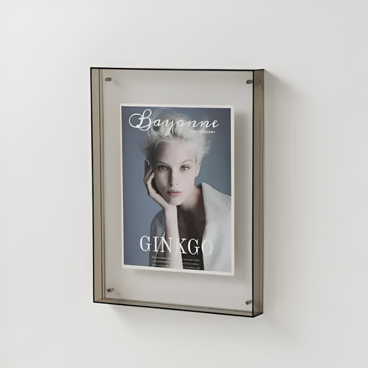 Floating Magnetic Acrylic Photo Frame - Grey