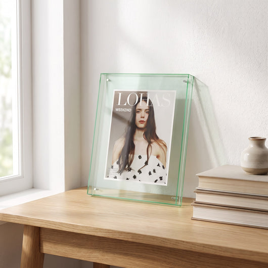 Floating Magnetic Acrylic Photo Frame - Light Green