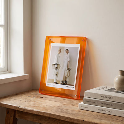 Floating Magnetic Acrylic Photo Frame - Orange