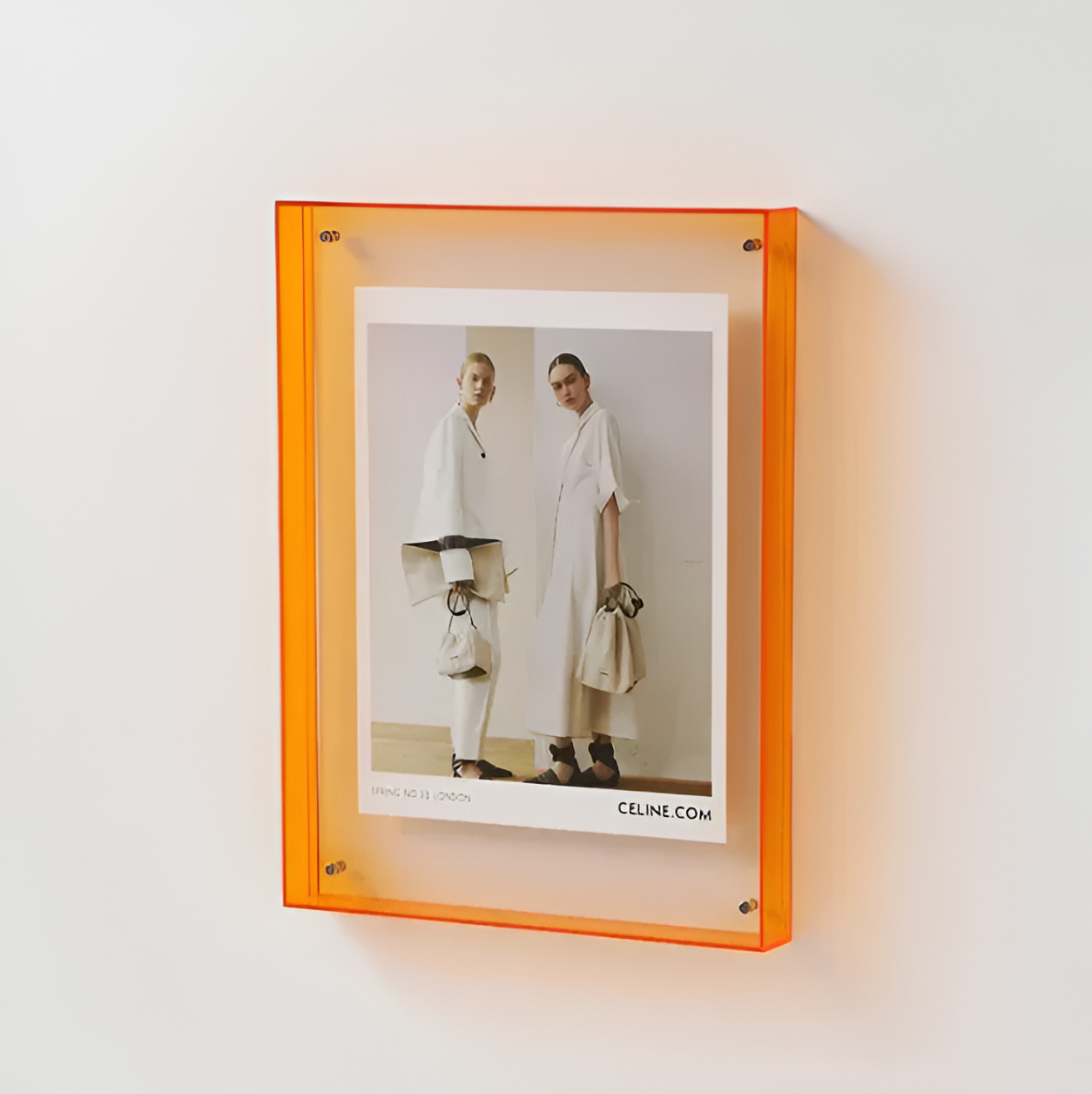 Floating Magnetic Acrylic Photo Frame - Orange