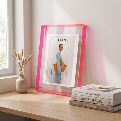 Floating Magnetic Acrylic Photo Frame - Pink