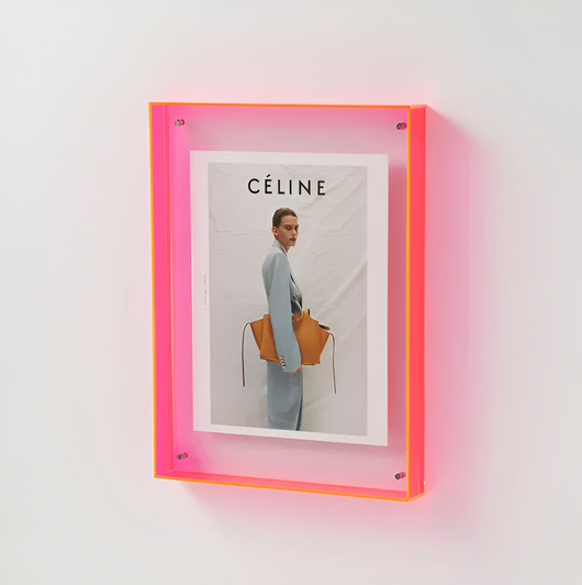 Floating Magnetic Acrylic Photo Frame - Pink
