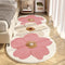 Floral Irregular Shape Bedroom Rug
