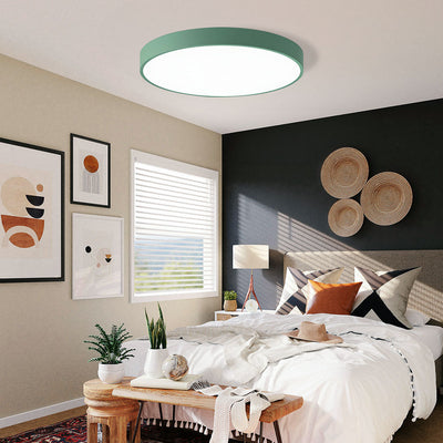Flush Mount Round LED Ceiling Light - Green