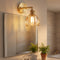 Fluted Glass Brass Wall Sconce