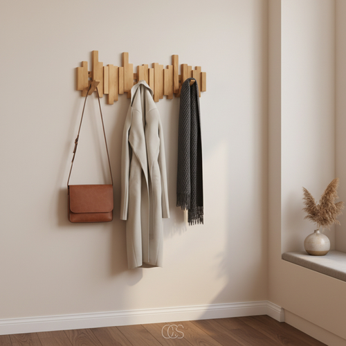 Foldable Wooden Piano Wall-Mounted Coat Rack