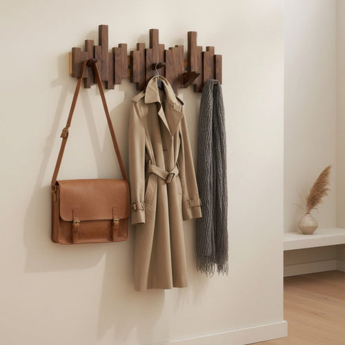 Foldable Wooden Piano Wall-Mounted Coat Rack
