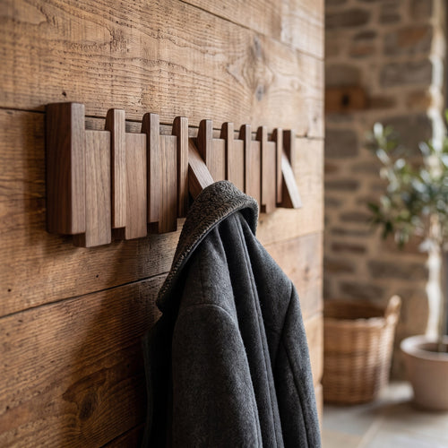 Folding Wooden Piano Wall-Mounted Coat Rack
