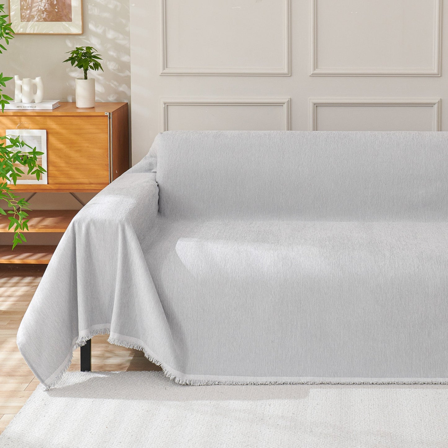 Fringed Woven Sofa Cover Throw
