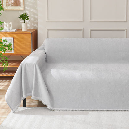 Fringed Woven Sofa Cover Throw