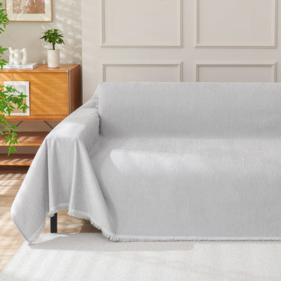 Fringed Woven Sofa Cover Throw