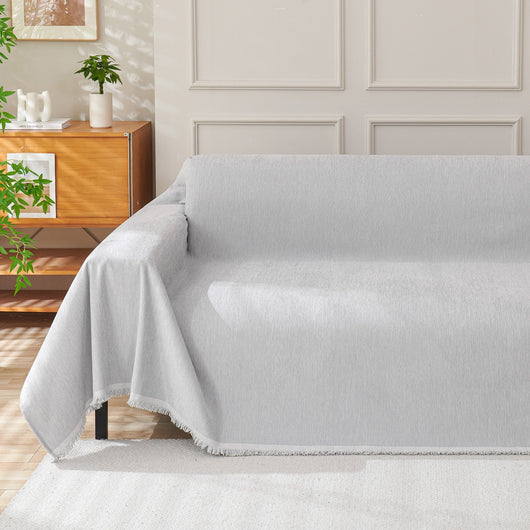 Fringed Woven Sofa Cover Throw