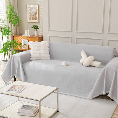 Fringed Woven Sofa Cover Throw