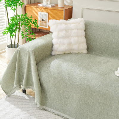 Fringed Woven Sofa Cover Throw