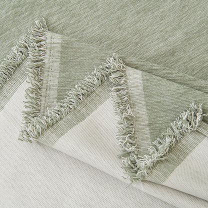 Fringed Woven Sofa Cover Throw