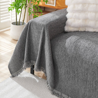 Fringed Woven Sofa Cover Throw