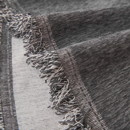 Fringed Woven Sofa Cover Throw