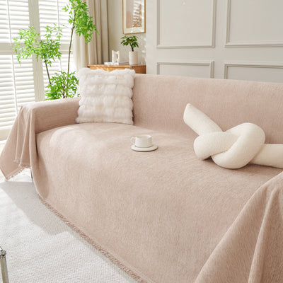 Fringed Woven Sofa Cover Throw
