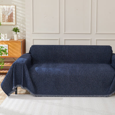 Fringed Woven Sofa Cover Throw