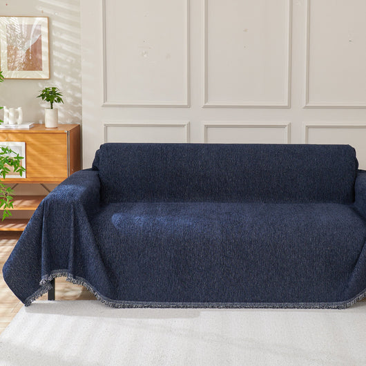 Fringed Woven Sofa Cover Throw