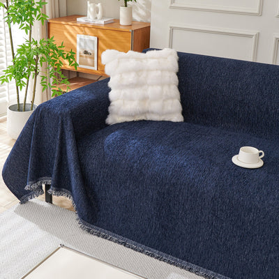 Fringed Woven Sofa Cover Throw