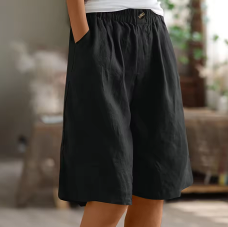 Gisèle Elastic-Waist Linen Bermuda Shorts