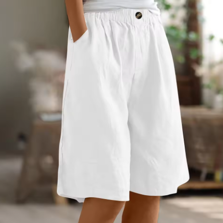 Gisèle Elastic-Waist Linen Bermuda Shorts