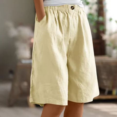 Gisèle Elastic-Waist Linen Bermuda Shorts