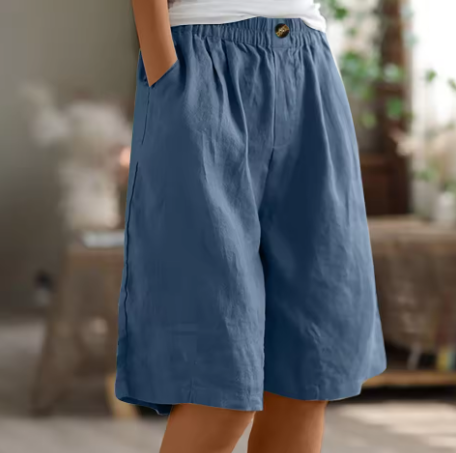 Gisèle Elastic-Waist Linen Bermuda Shorts