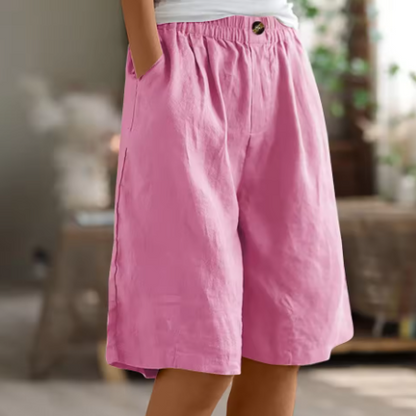 Gisèle Elastic-Waist Linen Bermuda Shorts