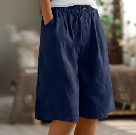 Gisèle Elastic-Waist Linen Bermuda Shorts