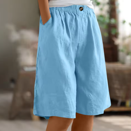 Gisèle Elastic-Waist Linen Bermuda Shorts