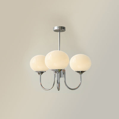 Glass Globe Brass-Finish Chandelier