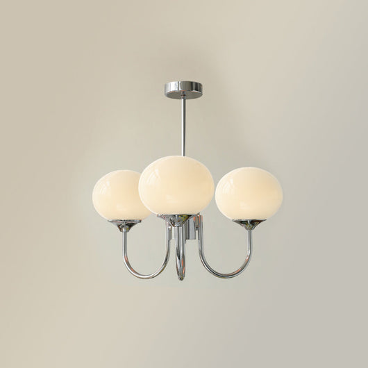 Glass Globe Brass-Finish Chandelier