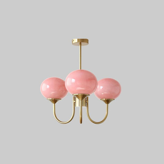 Glass Globe Brass-Finish Chandelier