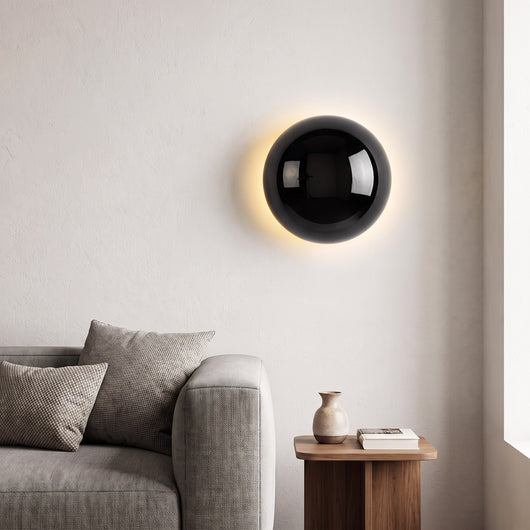 Halo Glow Sphere Wall Sconce - Black