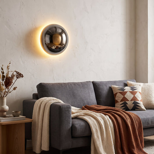 Halo Glow Sphere Wall Sconce - Chrome