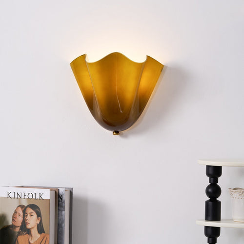 Hand-Blown Glass Petal Wall Sconce