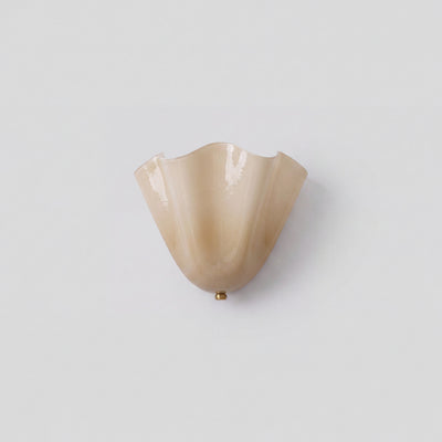 Hand-Blown Glass Petal Wall Sconce - Beige White