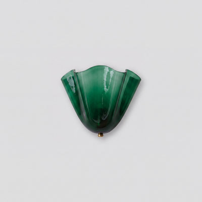 Hand-Blown Glass Petal Wall Sconce - Green