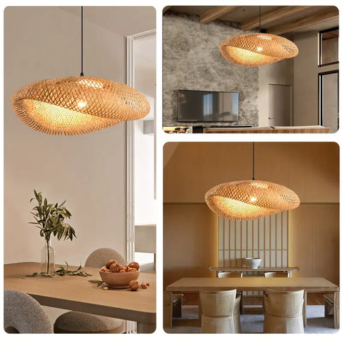 Handwoven Bamboo Pendant Light Shade