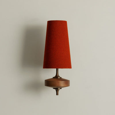 Hardwired Walnut Wall Sconce - Red / 1 head