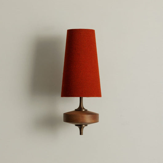 Hardwired Walnut Wall Sconce - Red / 1 head