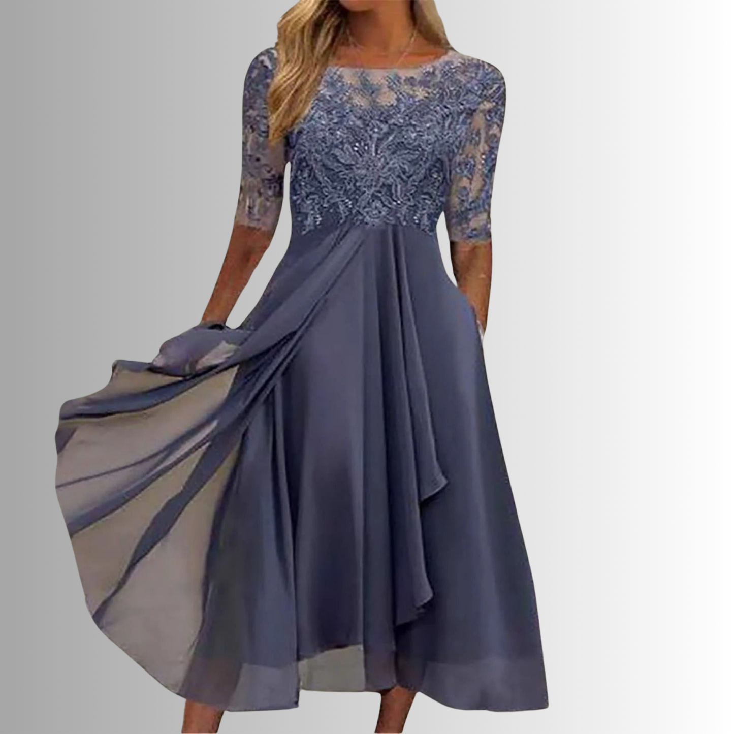 Hélène Lace-Bodice Midi Dress