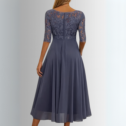 Hélène Lace-Bodice Midi Dress